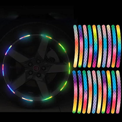 Reflective Car Wheel Decorative Stripe Stickers, Night Safety Warning Car Stickers