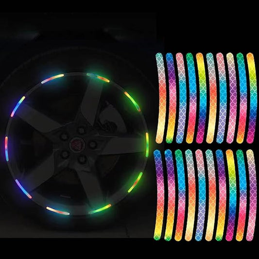 Reflective Car Wheel Decorative Stripe Stickers, Night Safety Warning Car Stickers