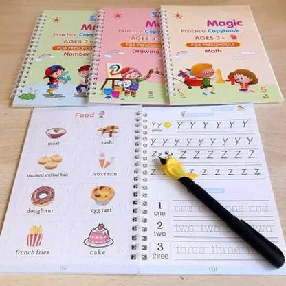Magic Book Set of 2 ( 8 Book +20 Refill +2 Pen+2 Grip)